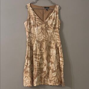 Ralph Lauren V-Neck Linen Sleeveless Midi Dress